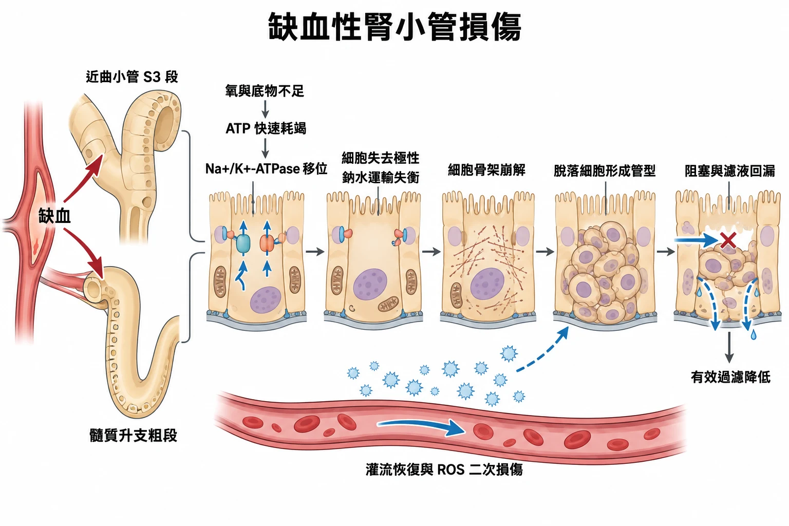 缺血性腎小管損傷教學插圖