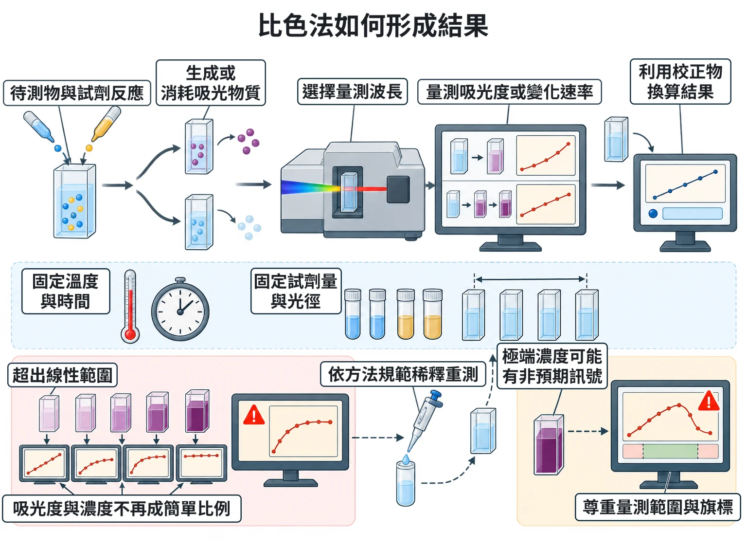 比色法如何形成結果教學插圖