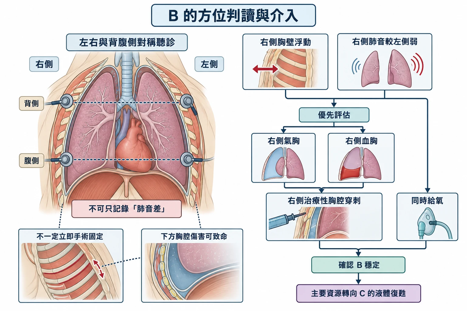 B 的方位判讀與介入教學插圖