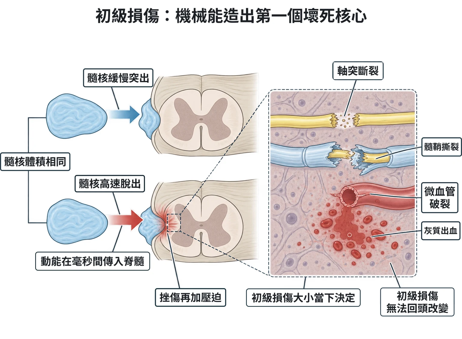 初級損傷:機械能造出第一個壞死核心教學插圖