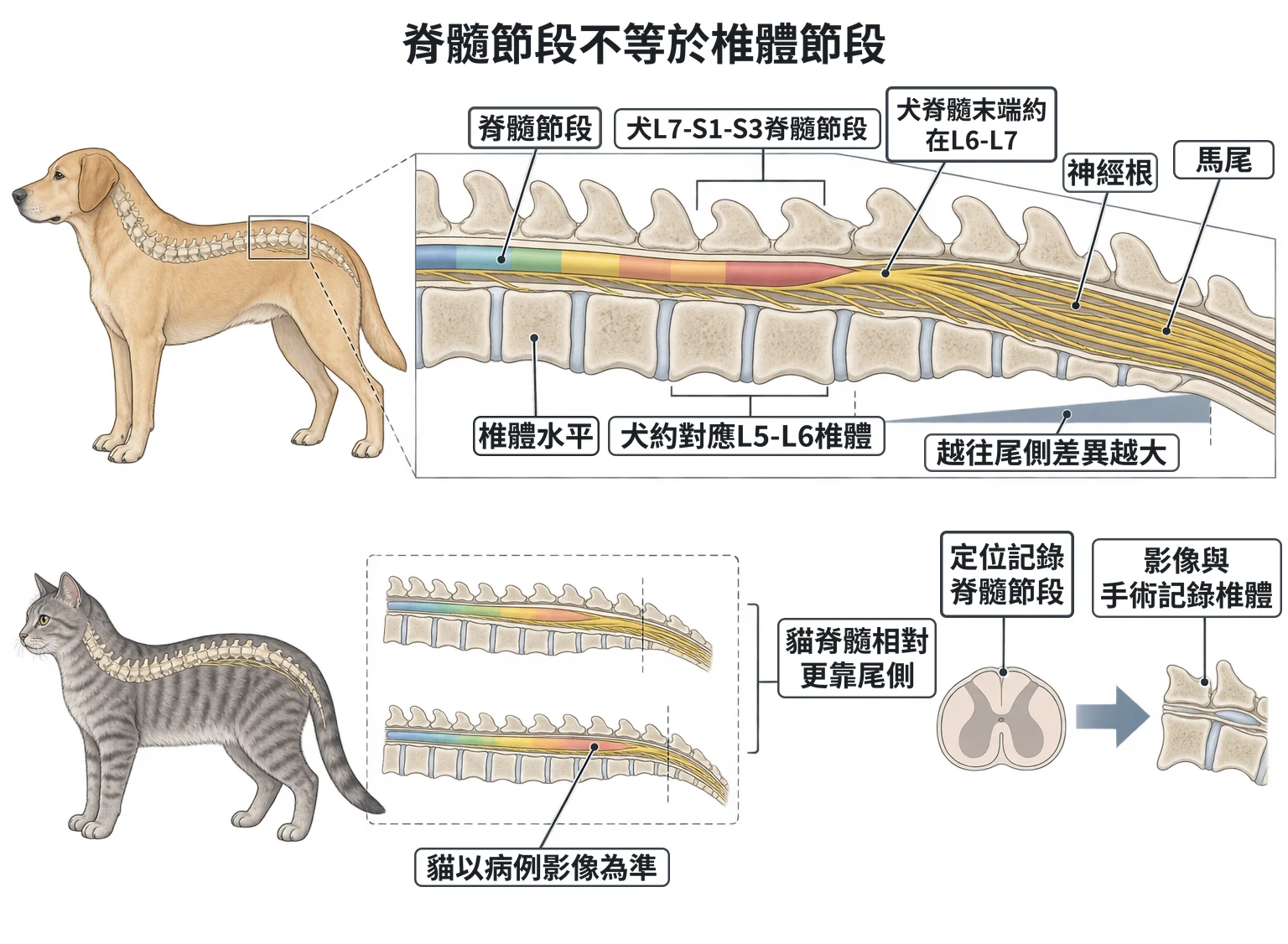脊髓節段不等於椎體節段教學插圖
