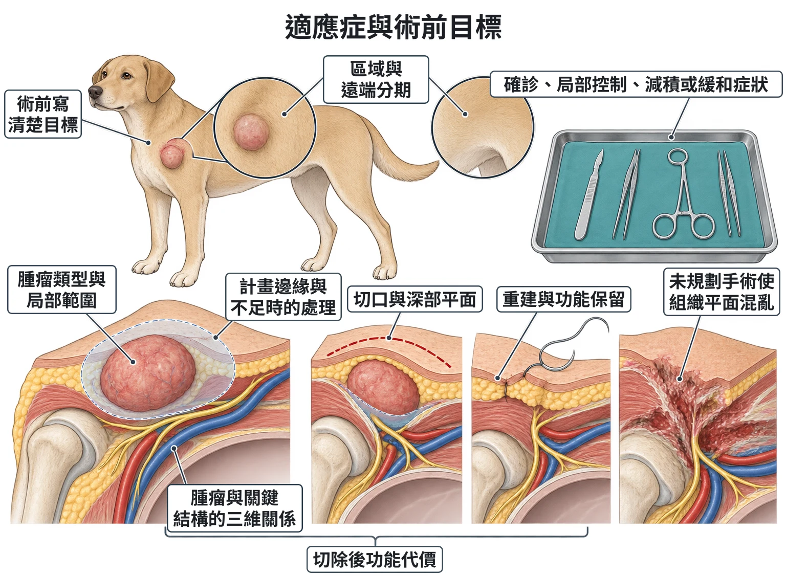 適應症與術前目標教學插圖