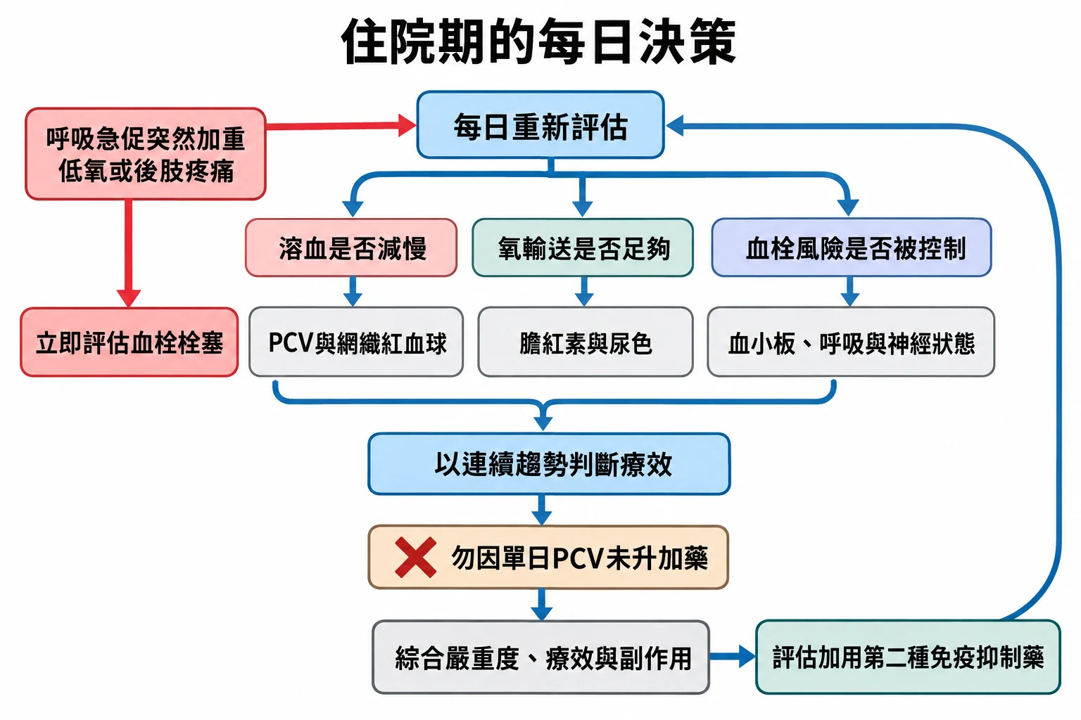 住院期的每日決策教學插圖