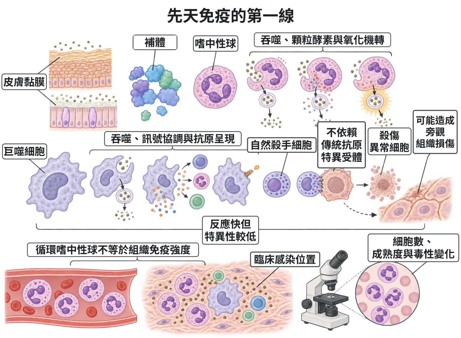 先天免疫的第一線教學插圖
