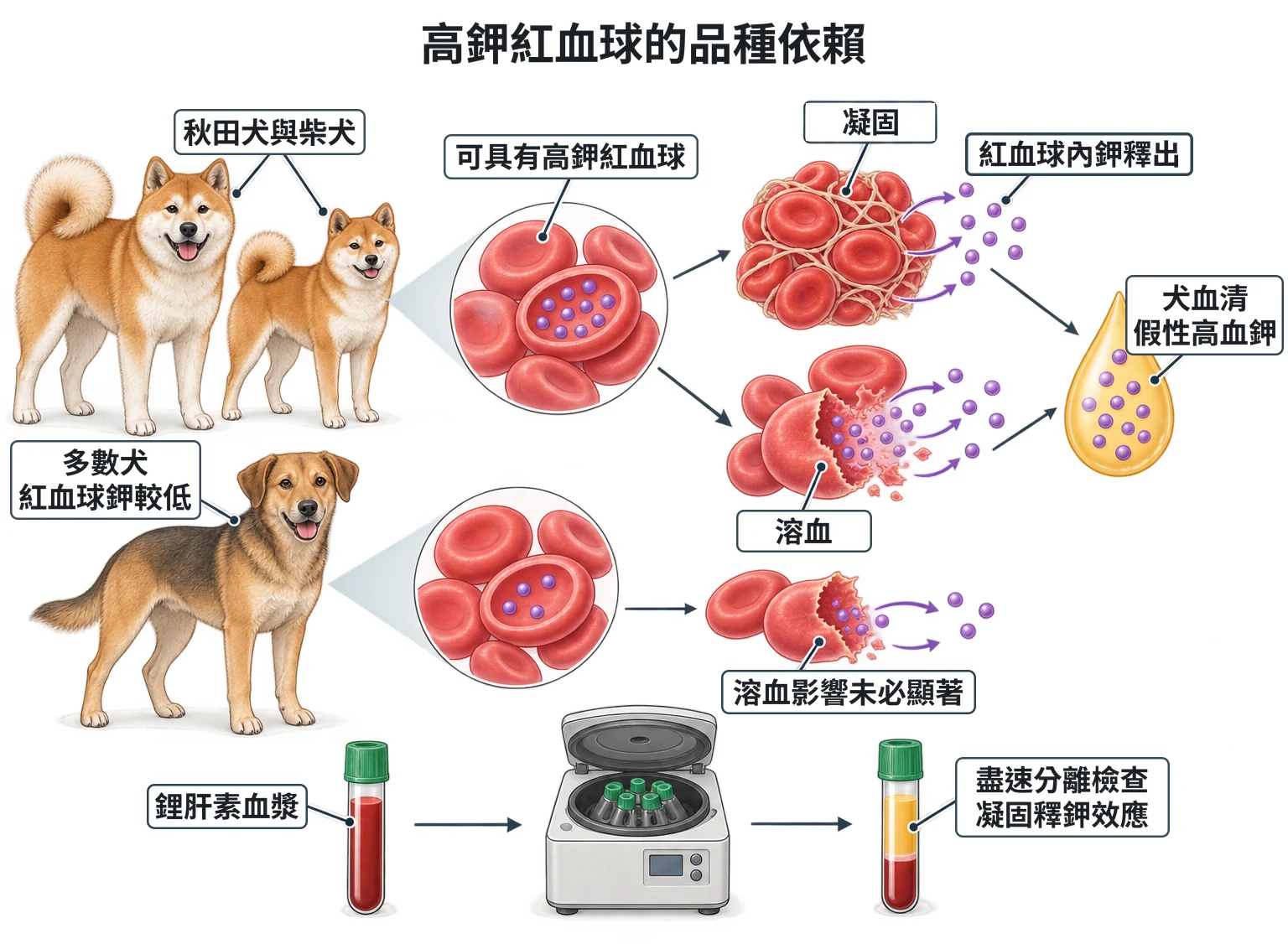 高鉀紅血球的品種依賴教學插圖