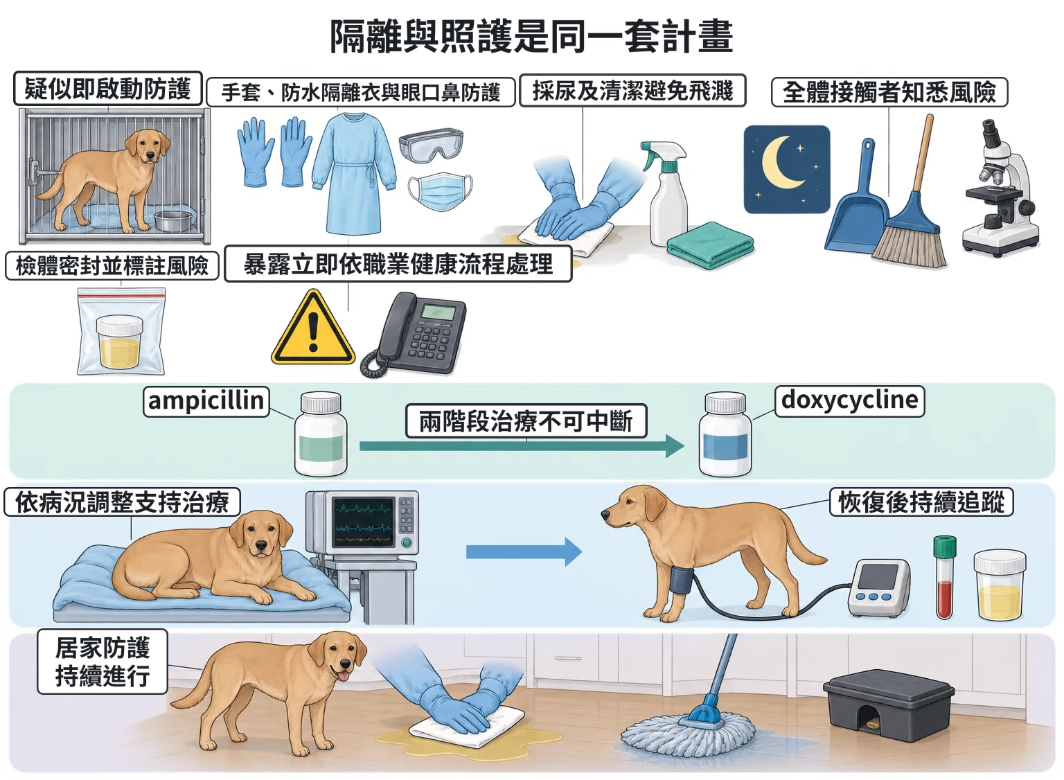 隔離與照護是同一套計畫教學插圖
