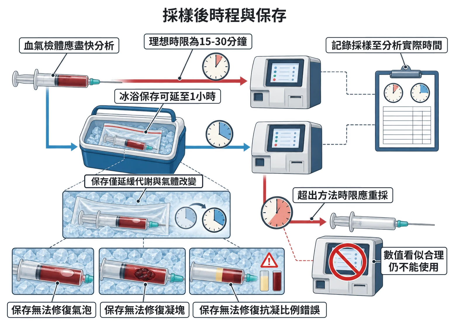 採樣後時程與保存教學插圖