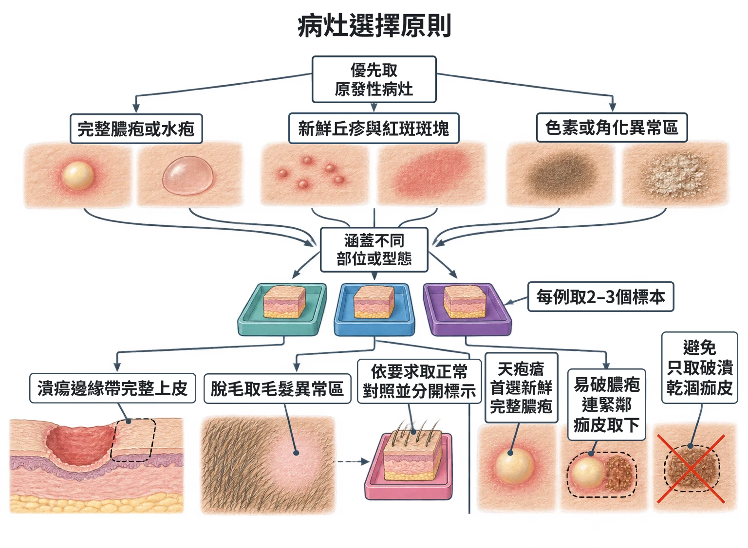 病灶選擇原則教學插圖