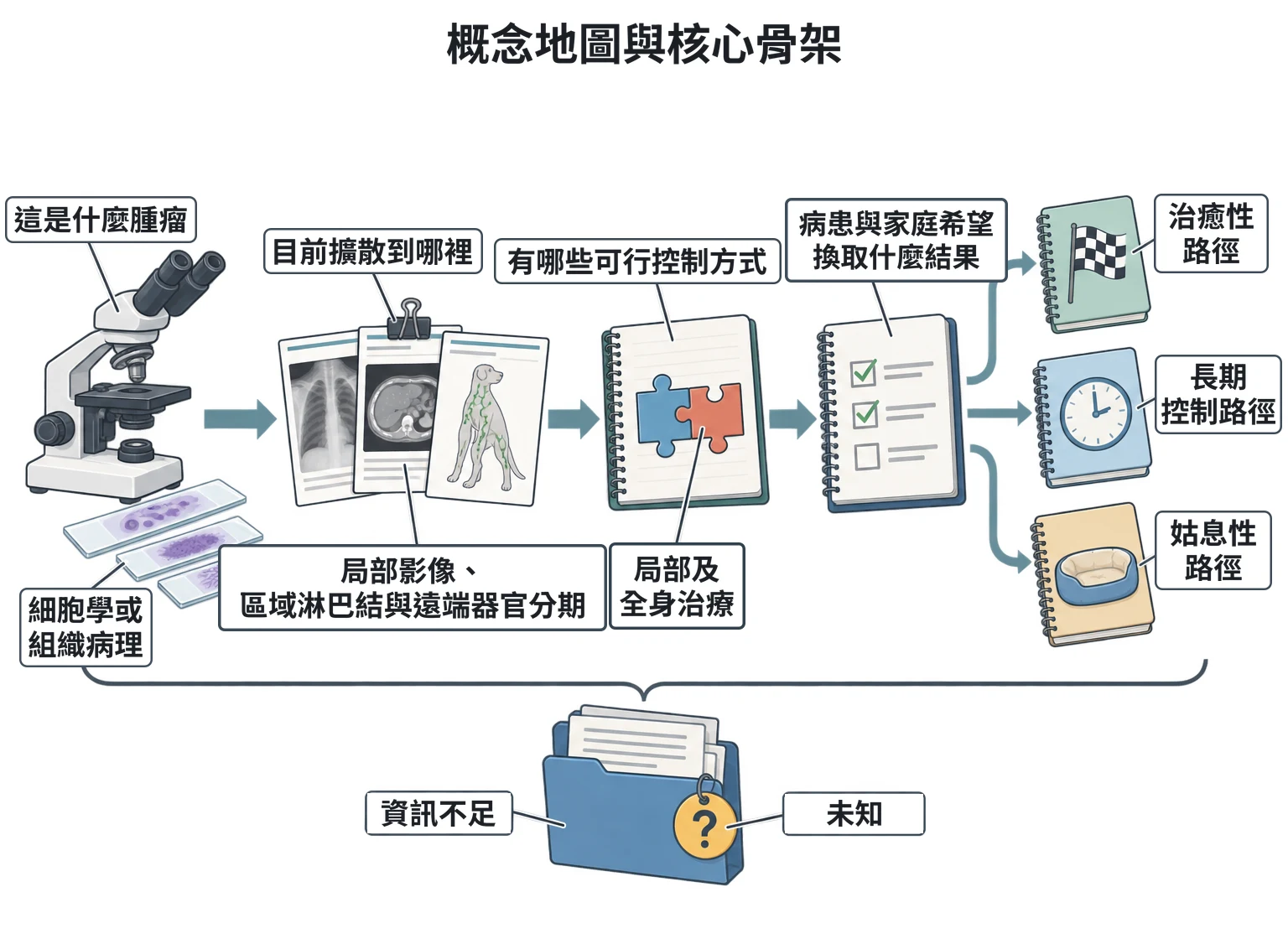 概念地圖與核心骨架教學插圖