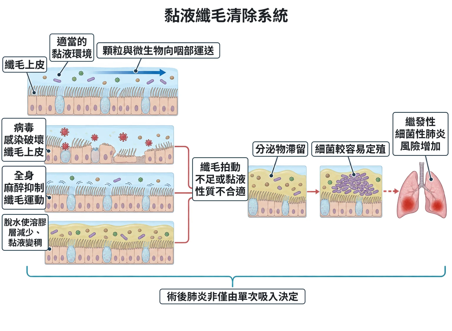 黏液纖毛清除系統教學插圖