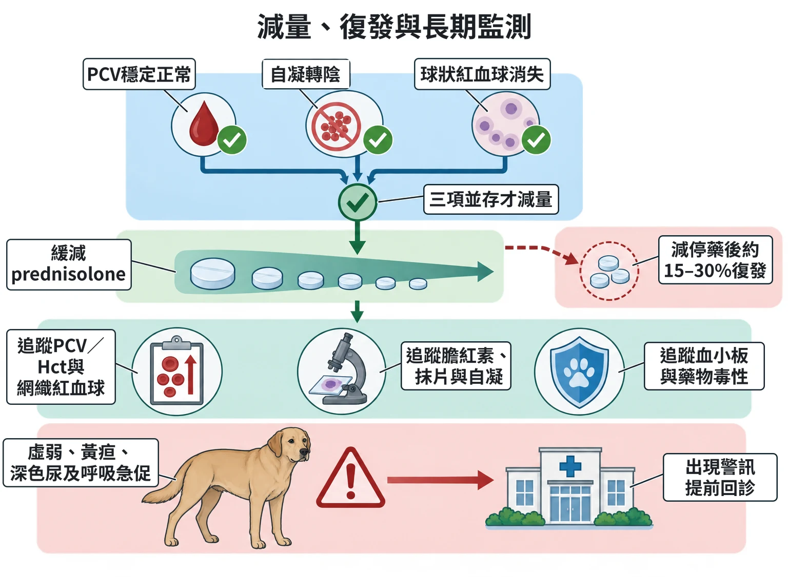 減量、復發與長期監測教學插圖
