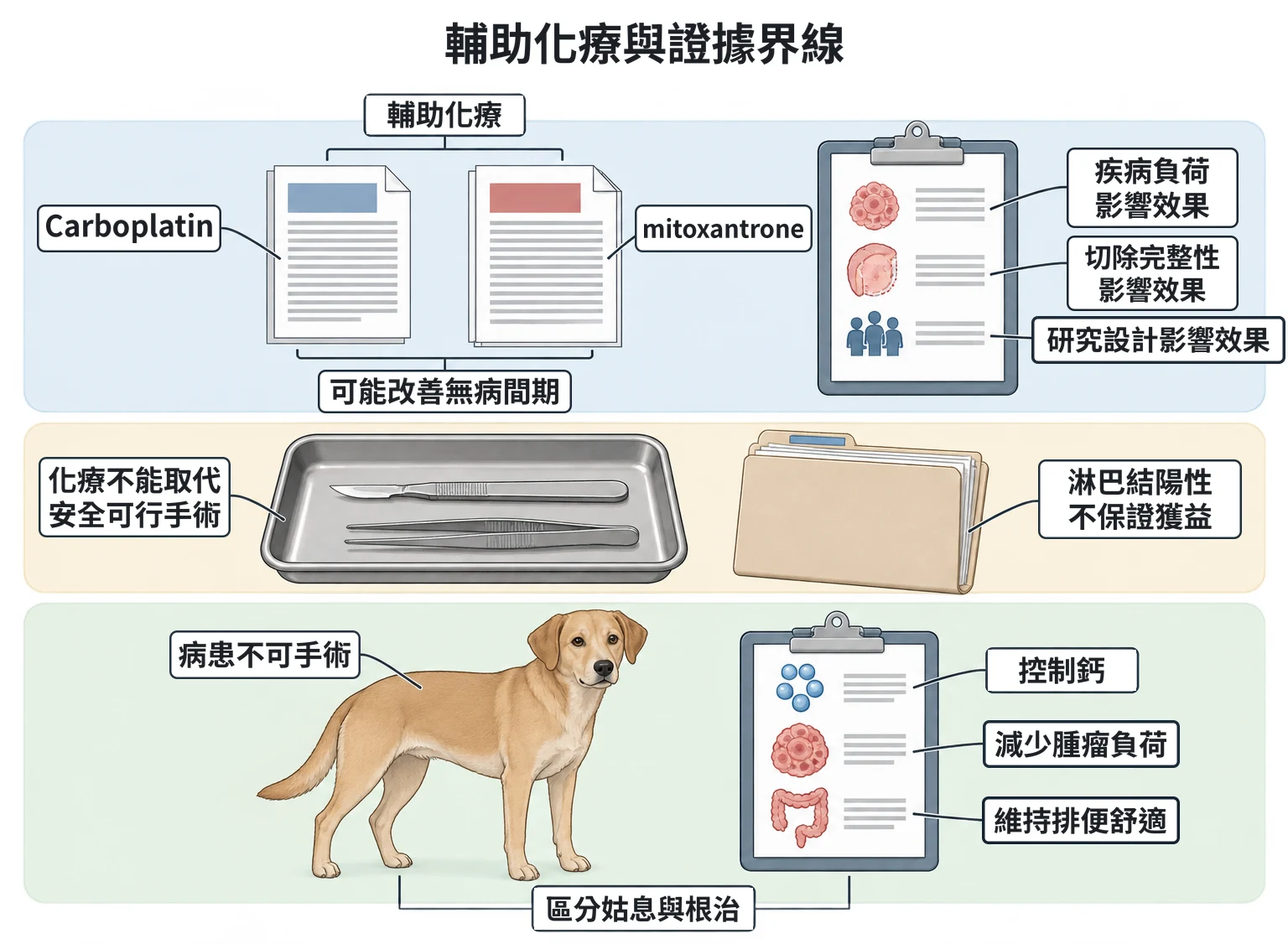 輔助化療與證據界線教學插圖
