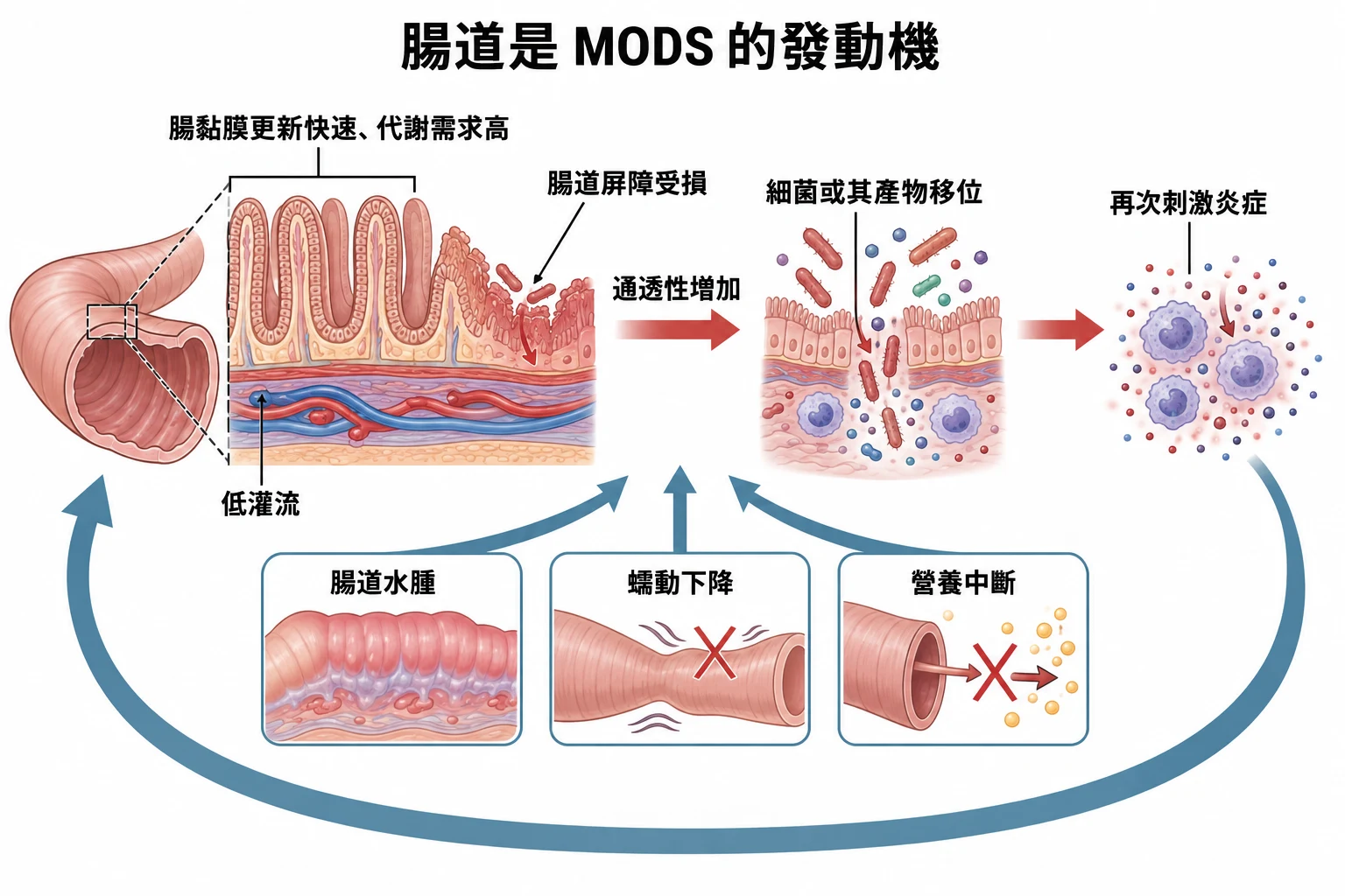 腸道是 MODS 的發動機教學插圖