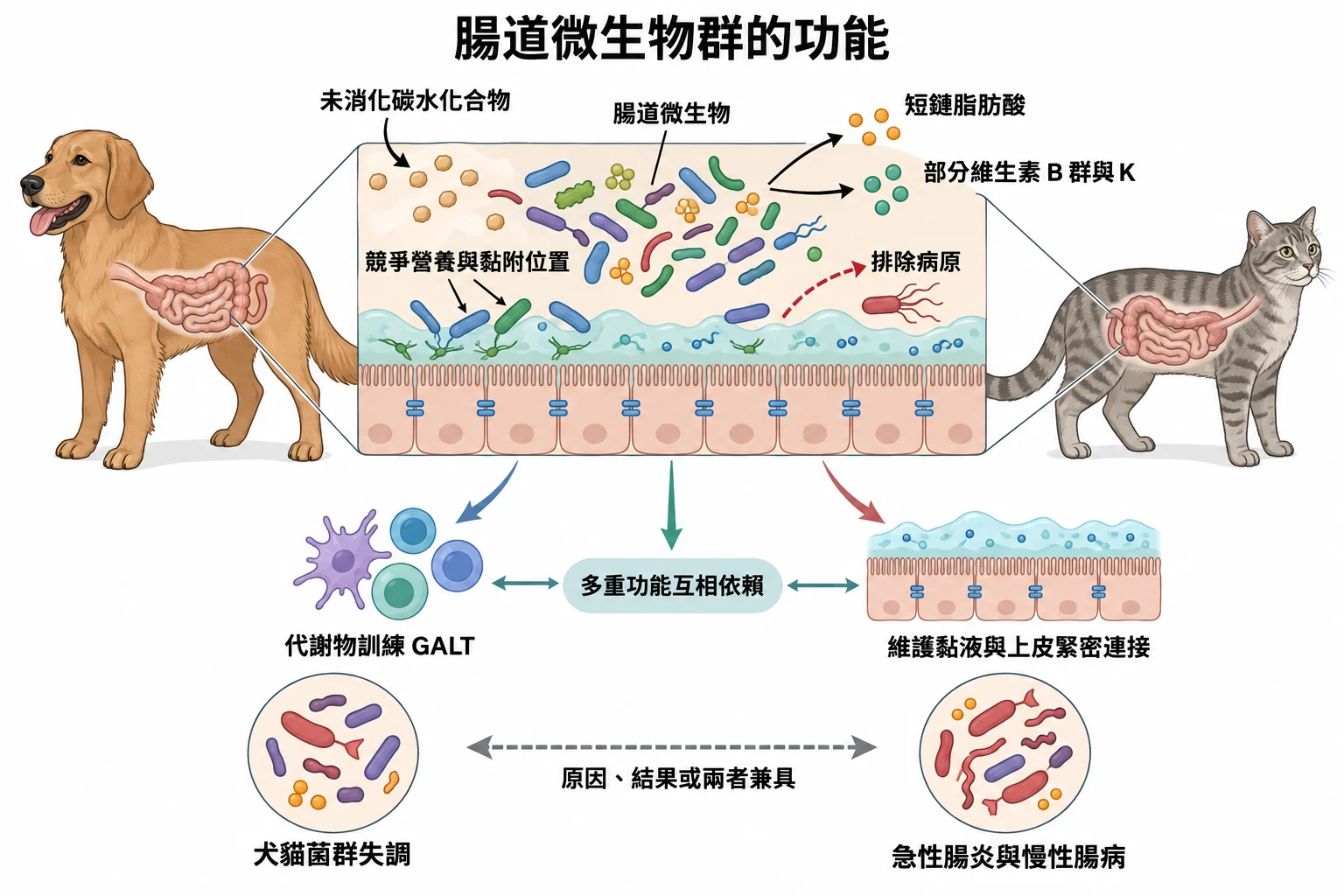 腸道微生物群的功能教學插圖