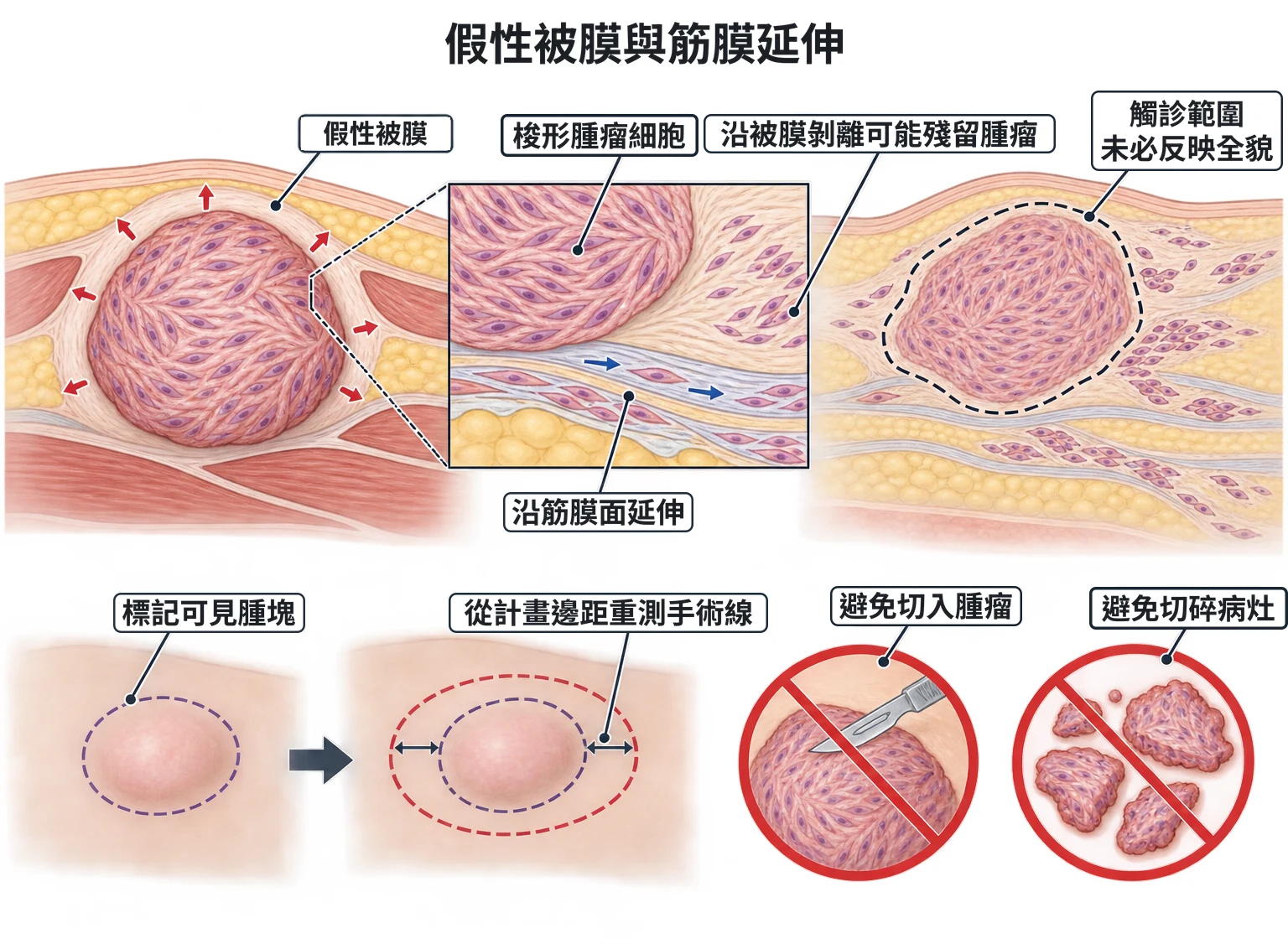 假性被膜與筋膜延伸教學插圖