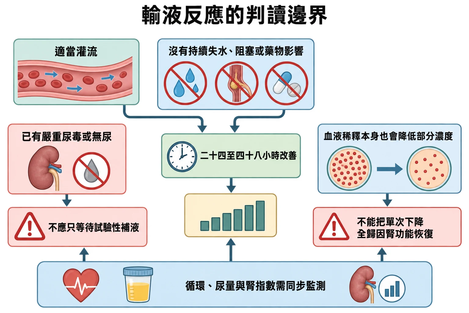 輸液反應的判讀邊界教學插圖