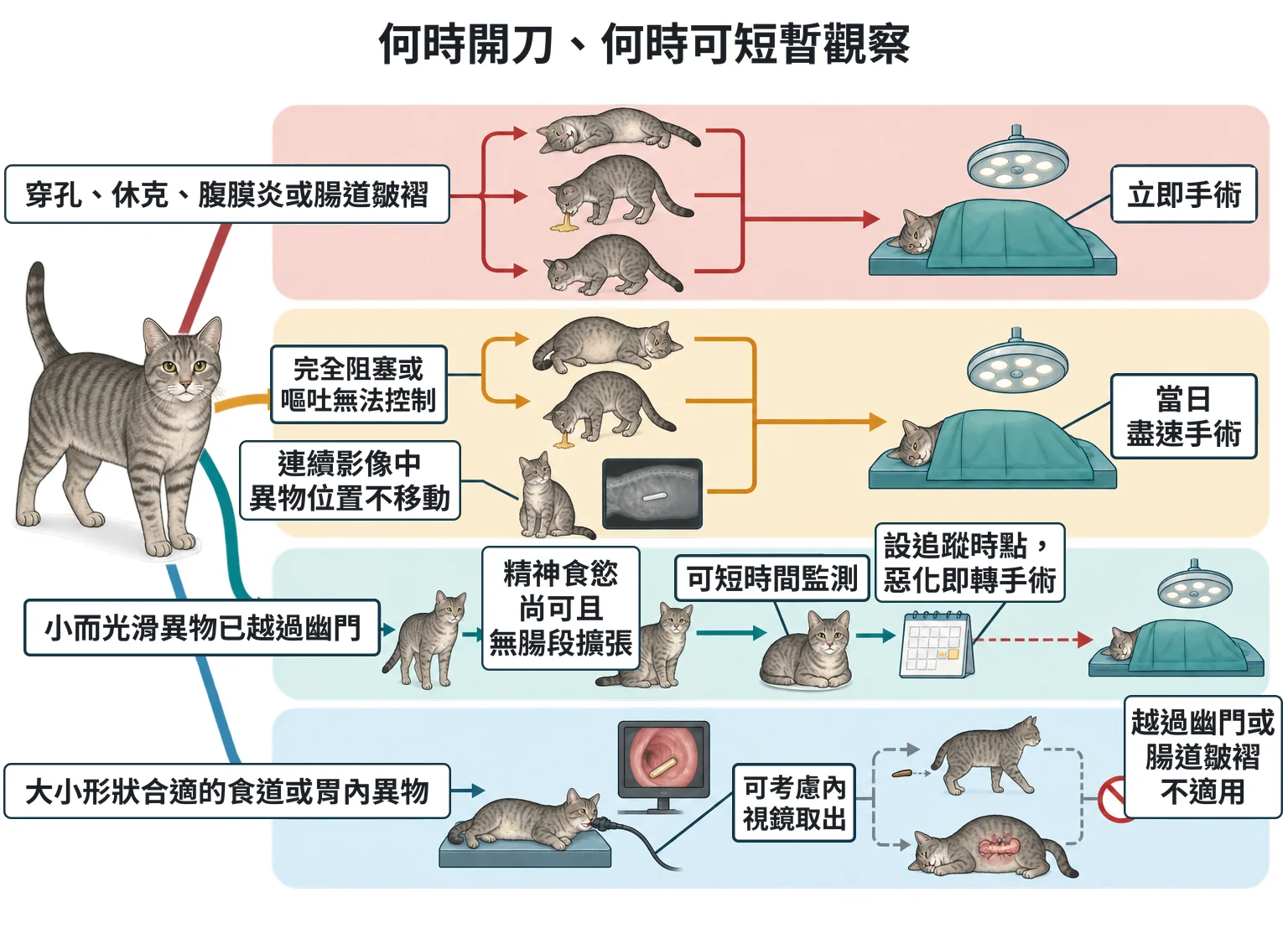 何時開刀、何時可短暫觀察教學插圖