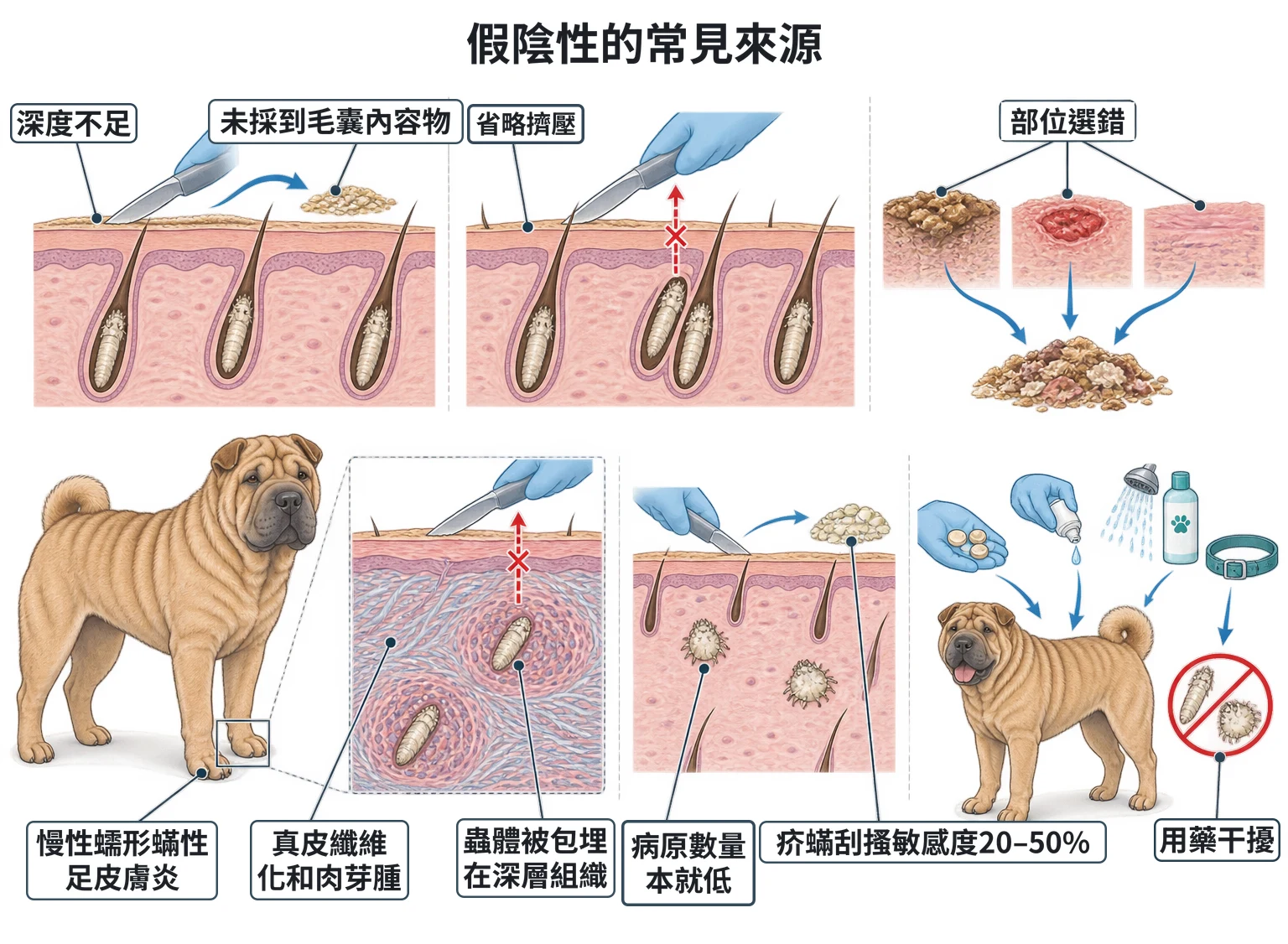 假陰性的常見來源教學插圖