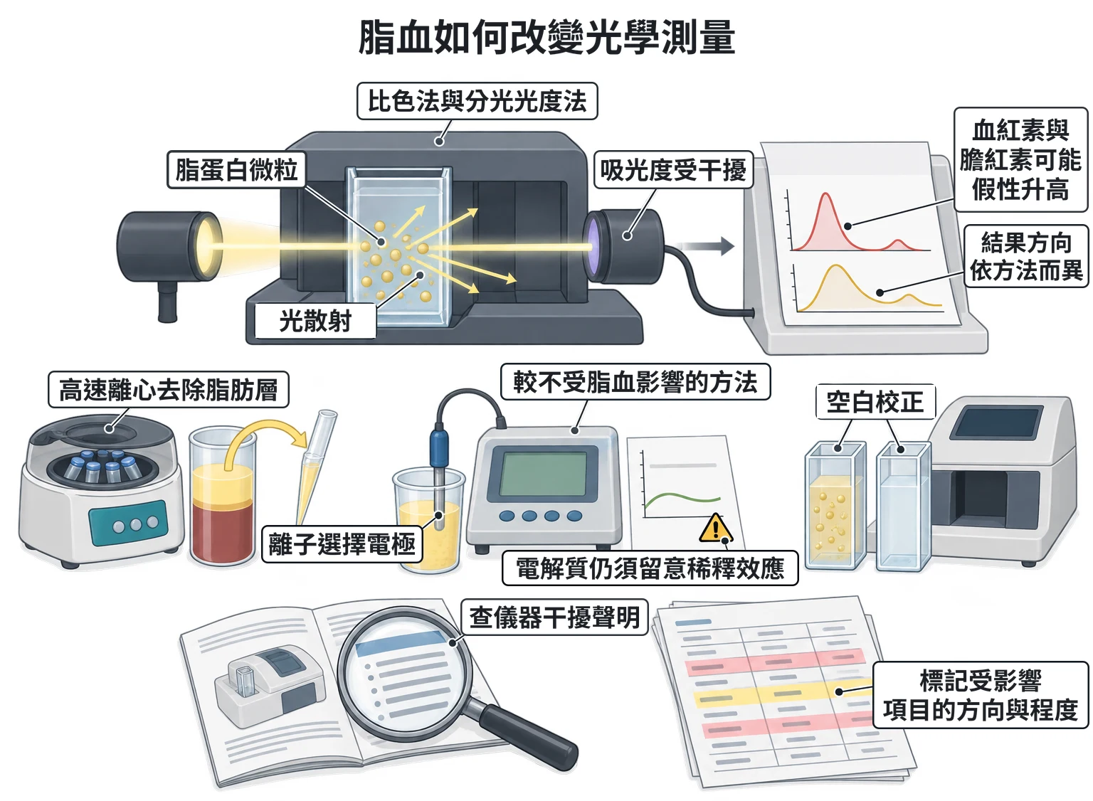 脂血如何改變光學測量教學插圖