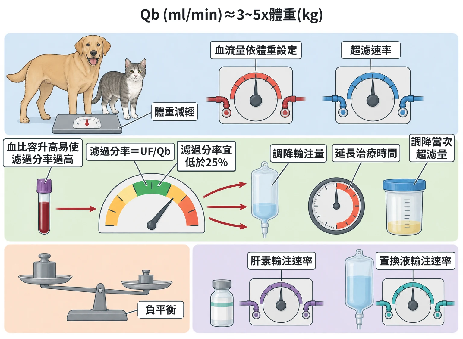 Qb (ml/min)≈3~5x體重(kg)教學插圖