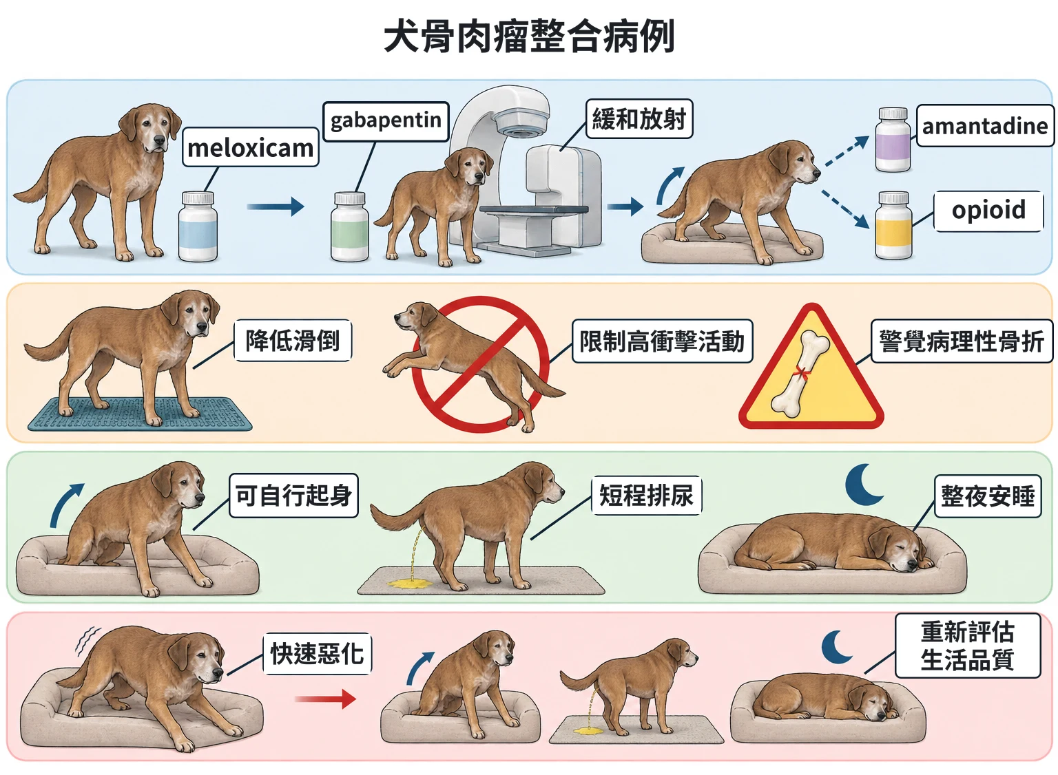 犬骨肉瘤整合病例教學插圖