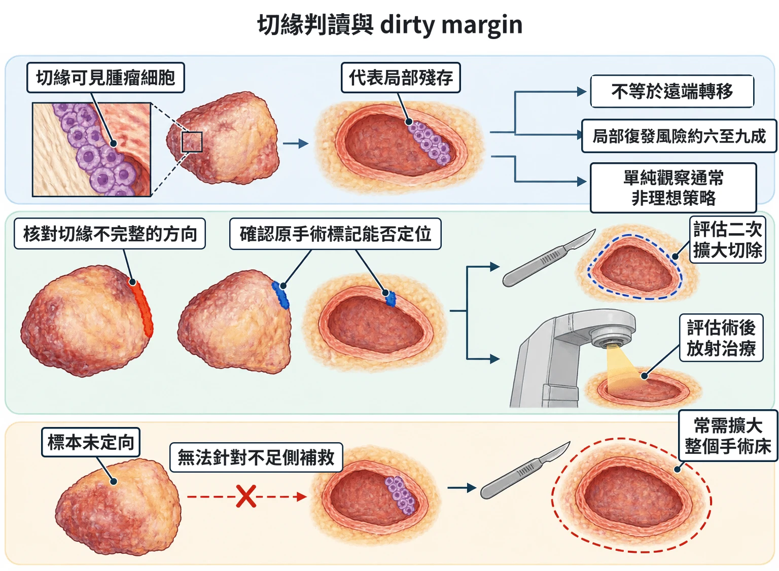 切緣判讀與 dirty margin教學插圖