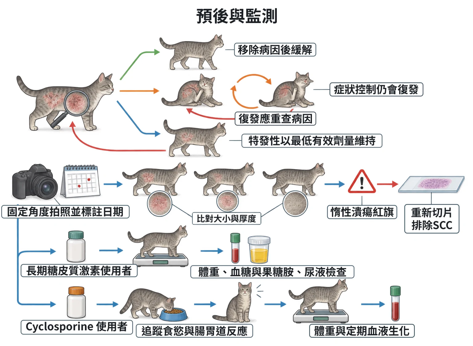 預後與監測教學插圖