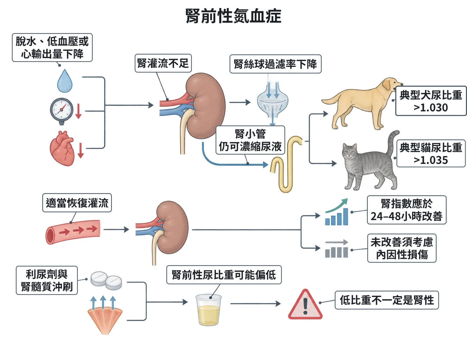 腎前性氮血症教學插圖