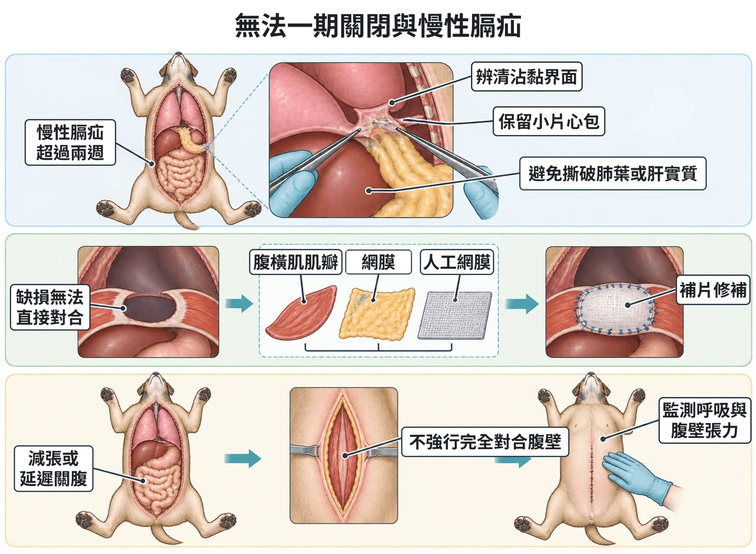 無法一期關閉與慢性膈疝教學插圖
