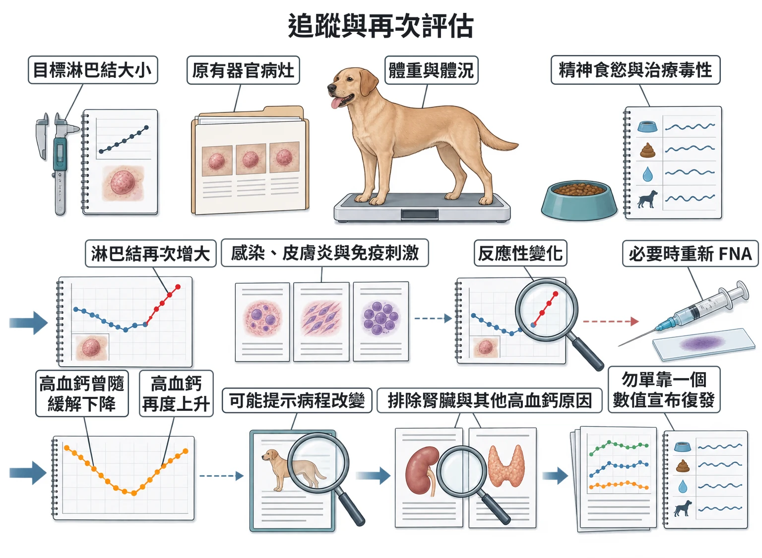 追蹤與再次評估教學插圖