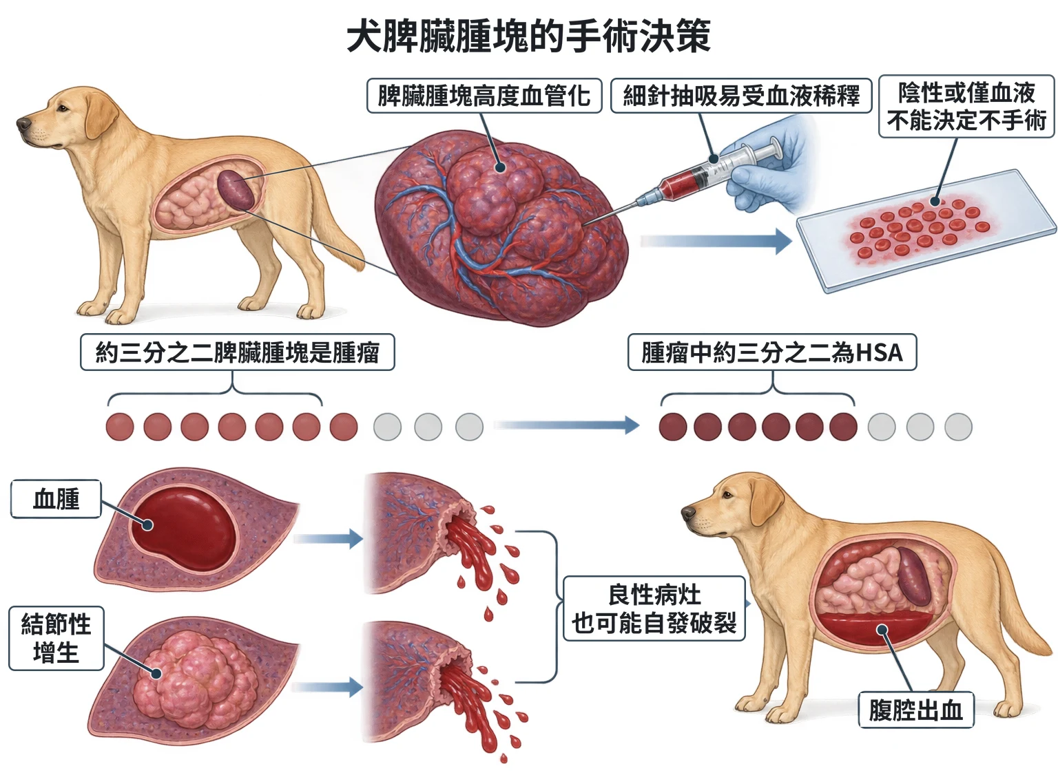 犬脾臟腫塊的手術決策教學插圖