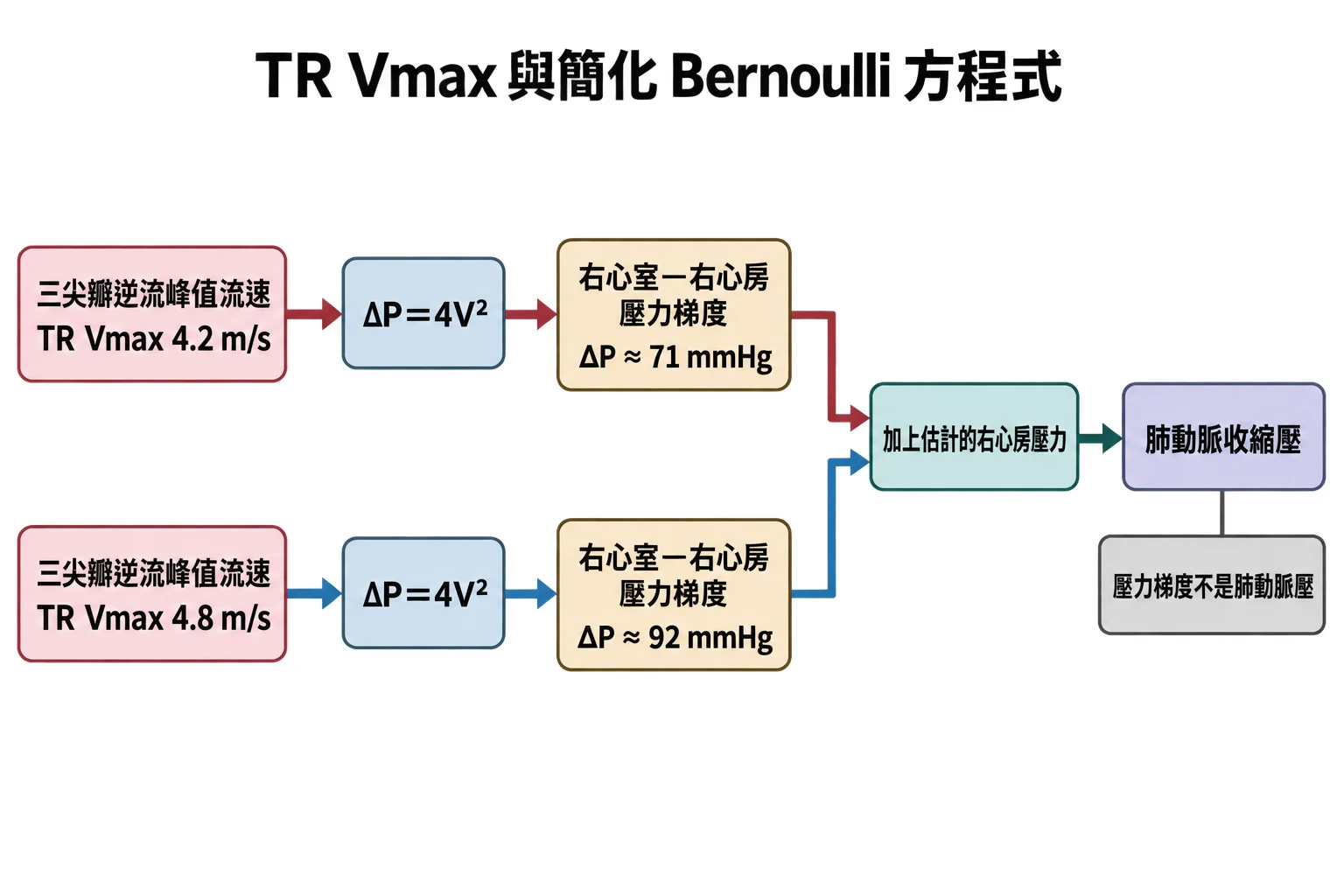 TR Vmax 與簡化 Bernoulli 方程式教學插圖