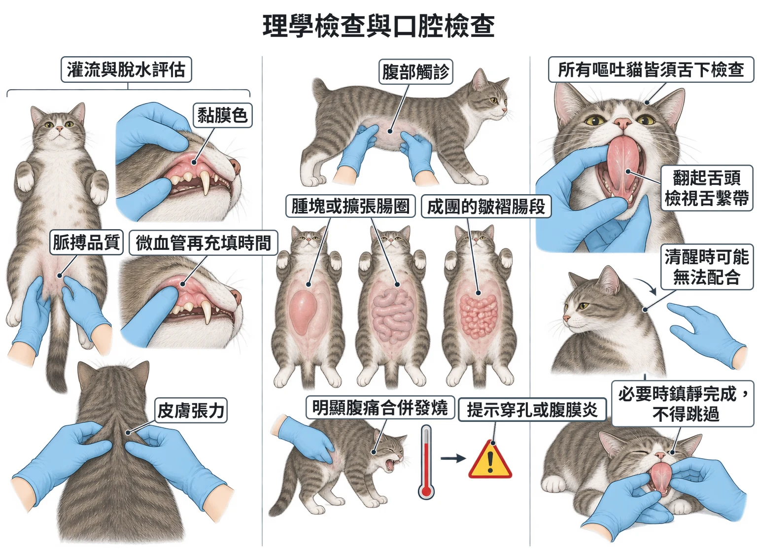 理學檢查與口腔檢查教學插圖