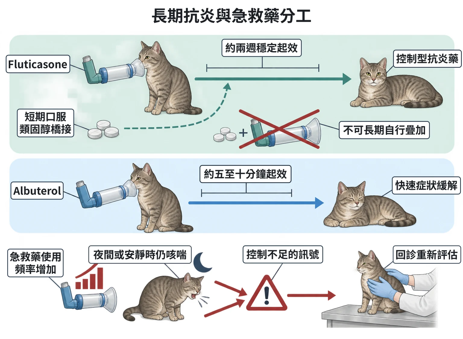 長期抗炎與急救藥分工教學插圖