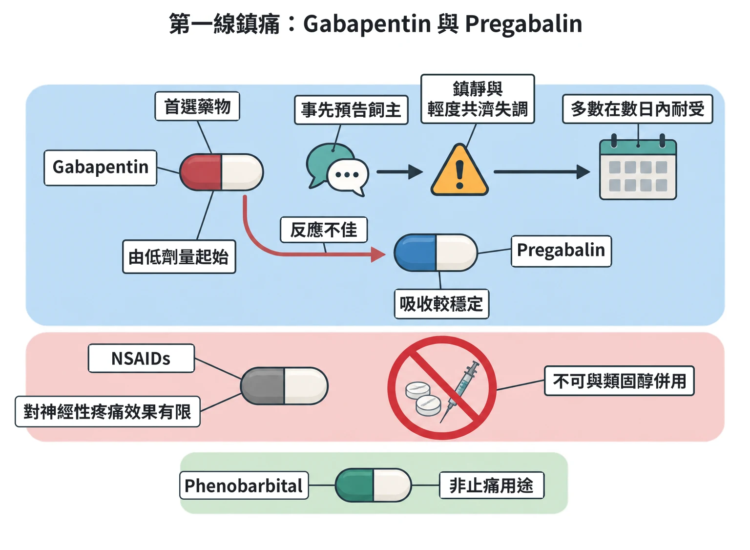 第一線鎮痛:Gabapentin 與 Pregabalin教學插圖