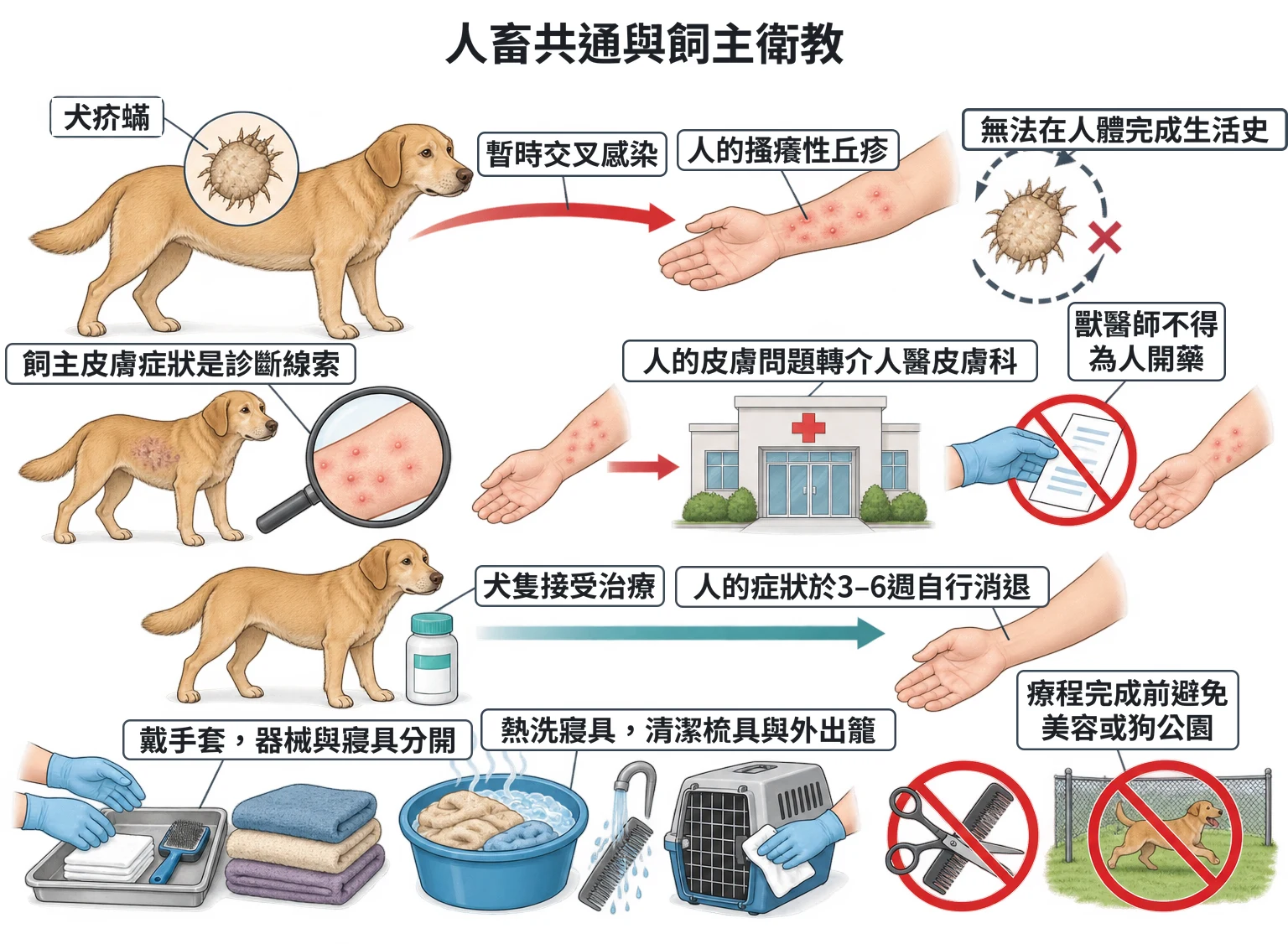 人畜共通與飼主衛教教學插圖