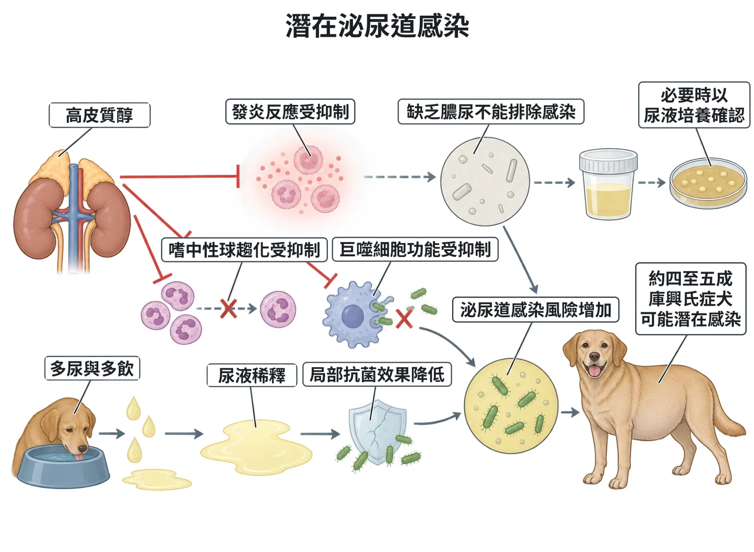 潛在泌尿道感染教學插圖