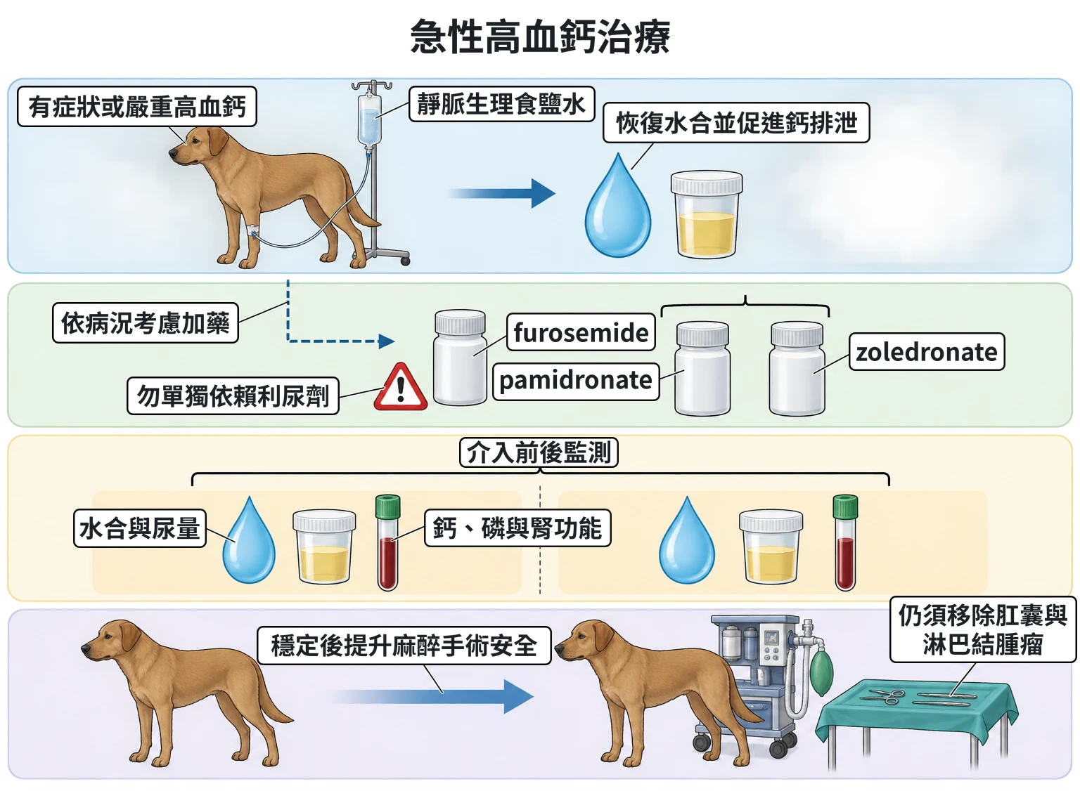 急性高血鈣治療教學插圖