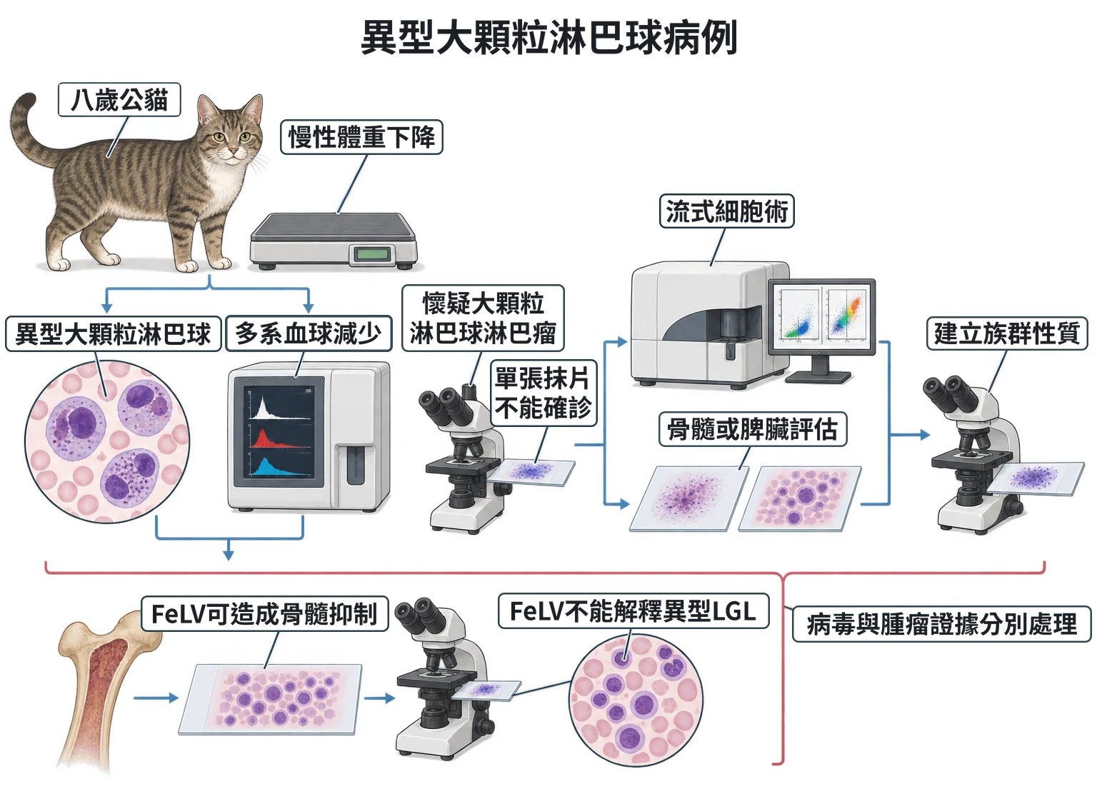 異型大顆粒淋巴球病例教學插圖