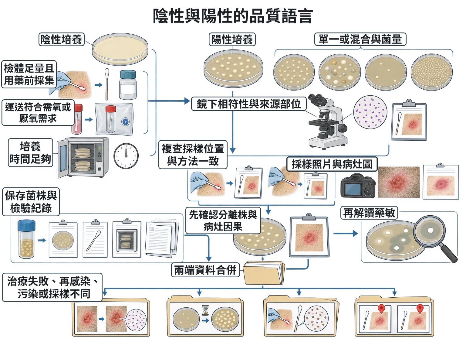 陰性與陽性的品質語言教學插圖