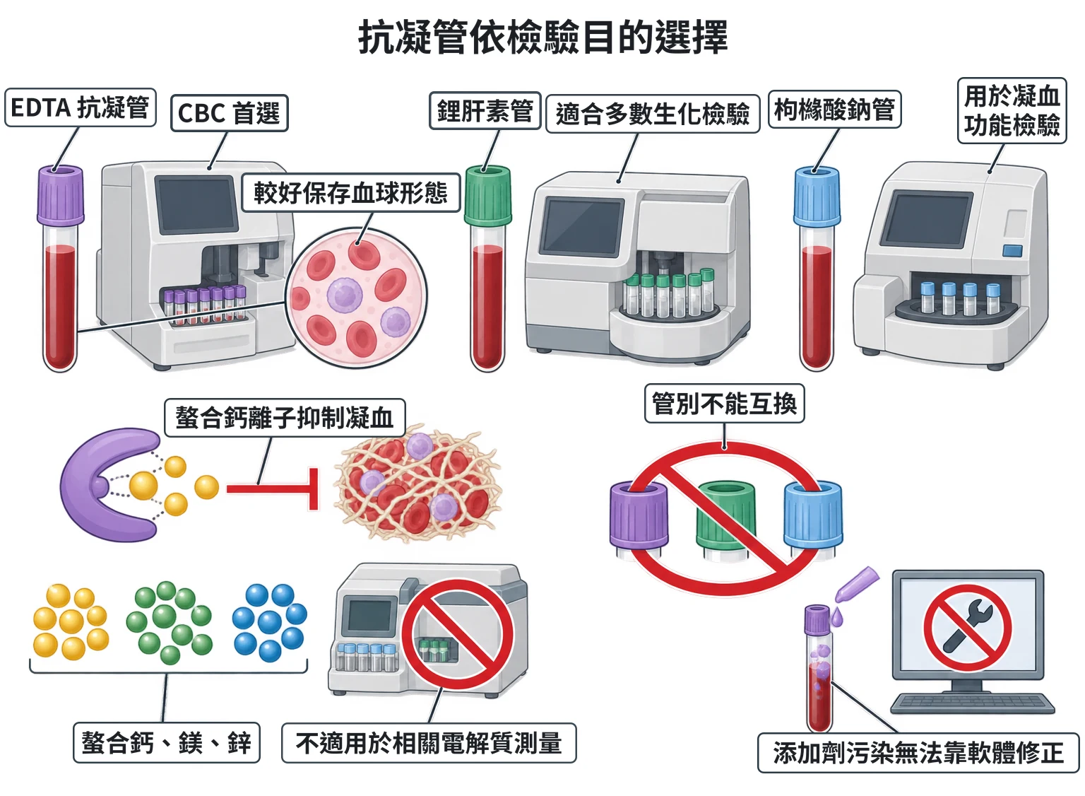 抗凝管依檢驗目的選擇教學插圖