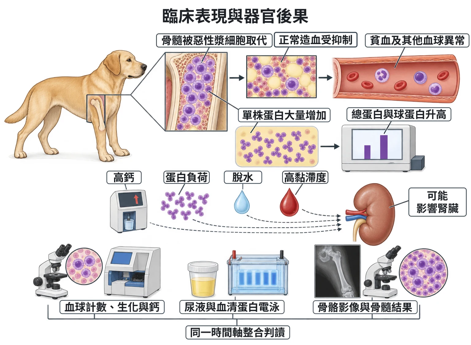 臨床表現與器官後果教學插圖
